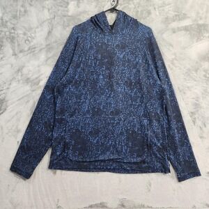 01.ALGO Hoodie Mens XL Blue Performance Pullover Sweatshirt Pocket Athletic